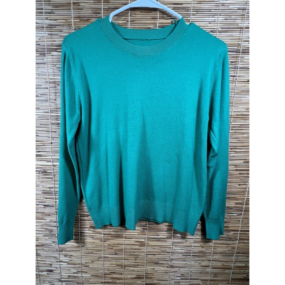 Green Long Sleeve Knit Sweater Casual‎ Everyday Comfort